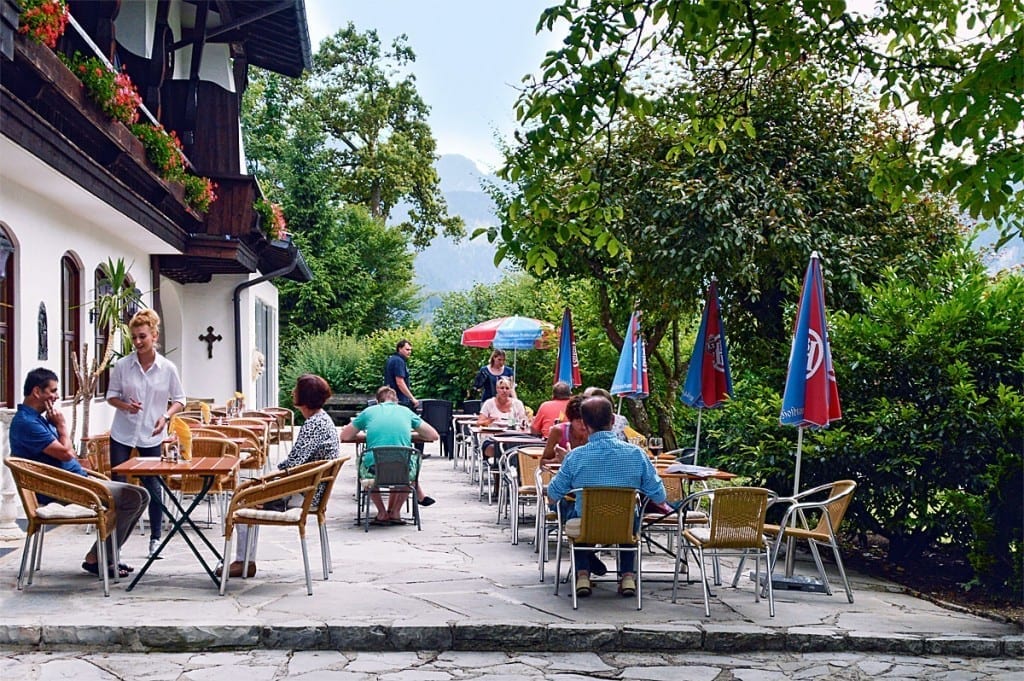 The terrace in Stoll's Hotel Alpina in Berchtesgaden / Schönau am Koenigssee